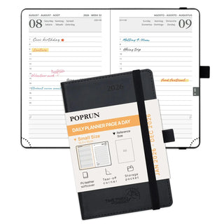 POPRUN 2026 Daily Planner Black