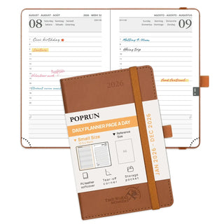 POPRUN 2026 Daily Planner Brown
