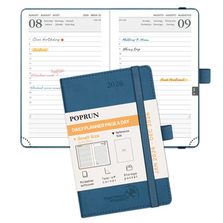POPRUN 2026 Daily Planner Navy Blue