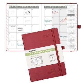 POPRUN 2025-2026 Academic Planner Wine Red