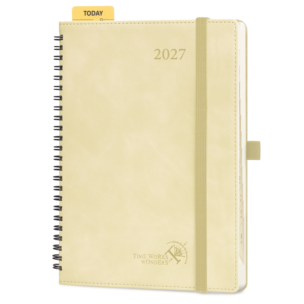 DE 16,5 cm × 21,6 cm 2027 Spiral Weekly Planner Week + Notes Layout Softcover
