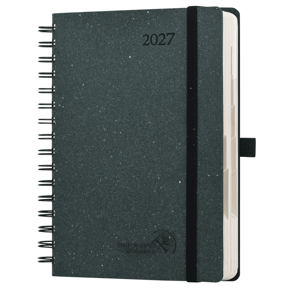 DE A5 Size 2027 Recycled Daily Planner Spiral Hardcover