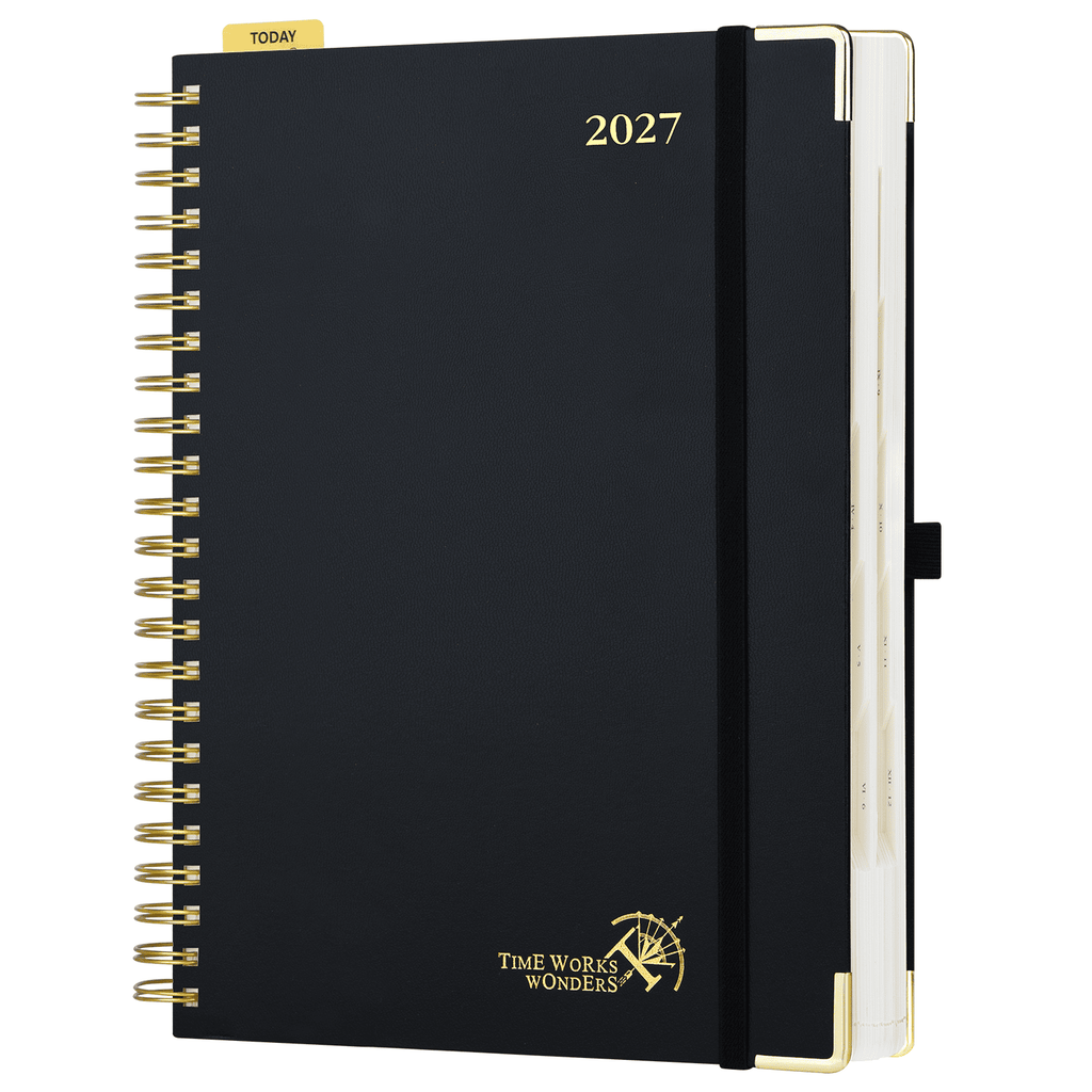 DE A4 Size 2027 Spiral Daily Planner Hardcover Calendar Planner