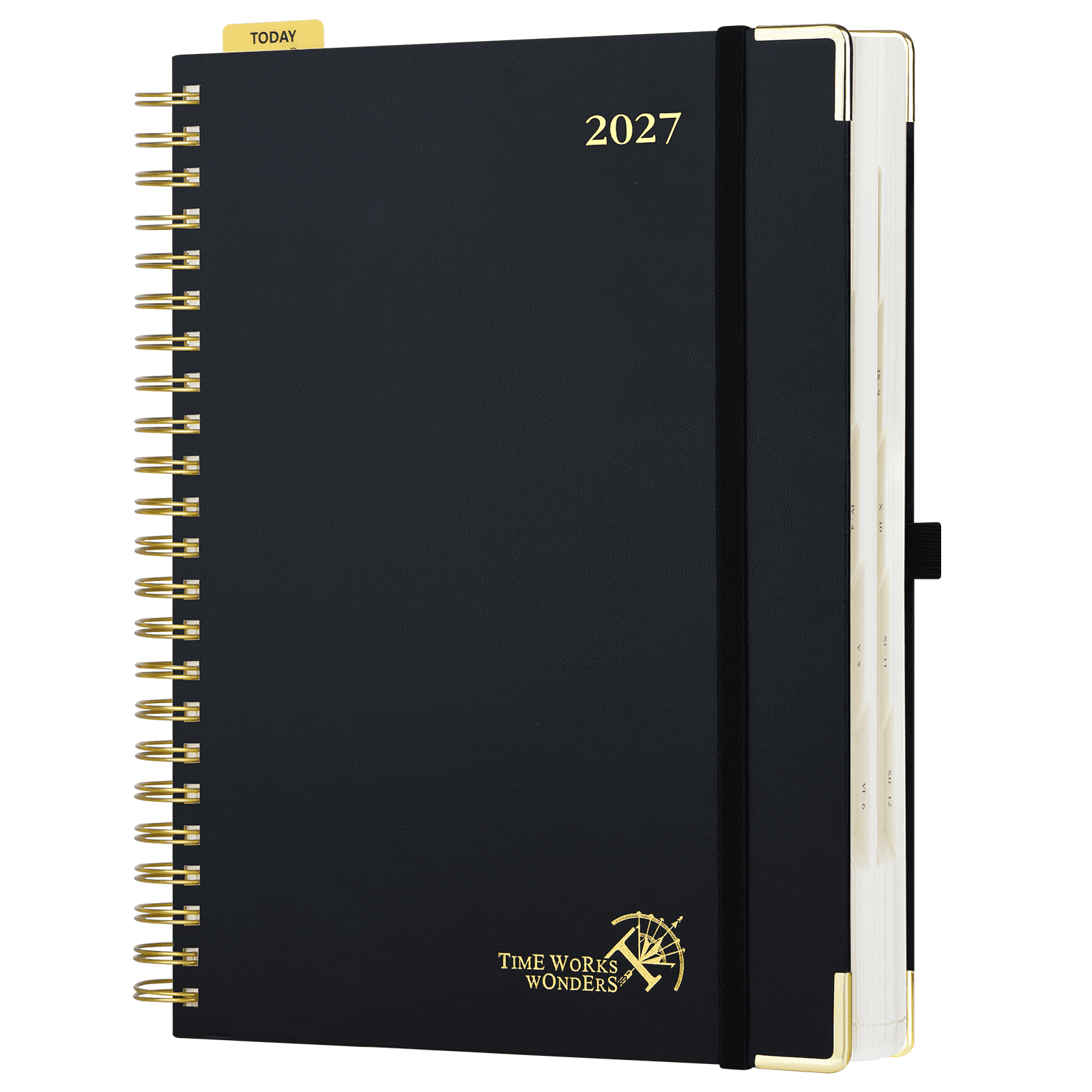 DE A4 Size 2027 Spiral Daily Planner Hardcover Calendar Planner