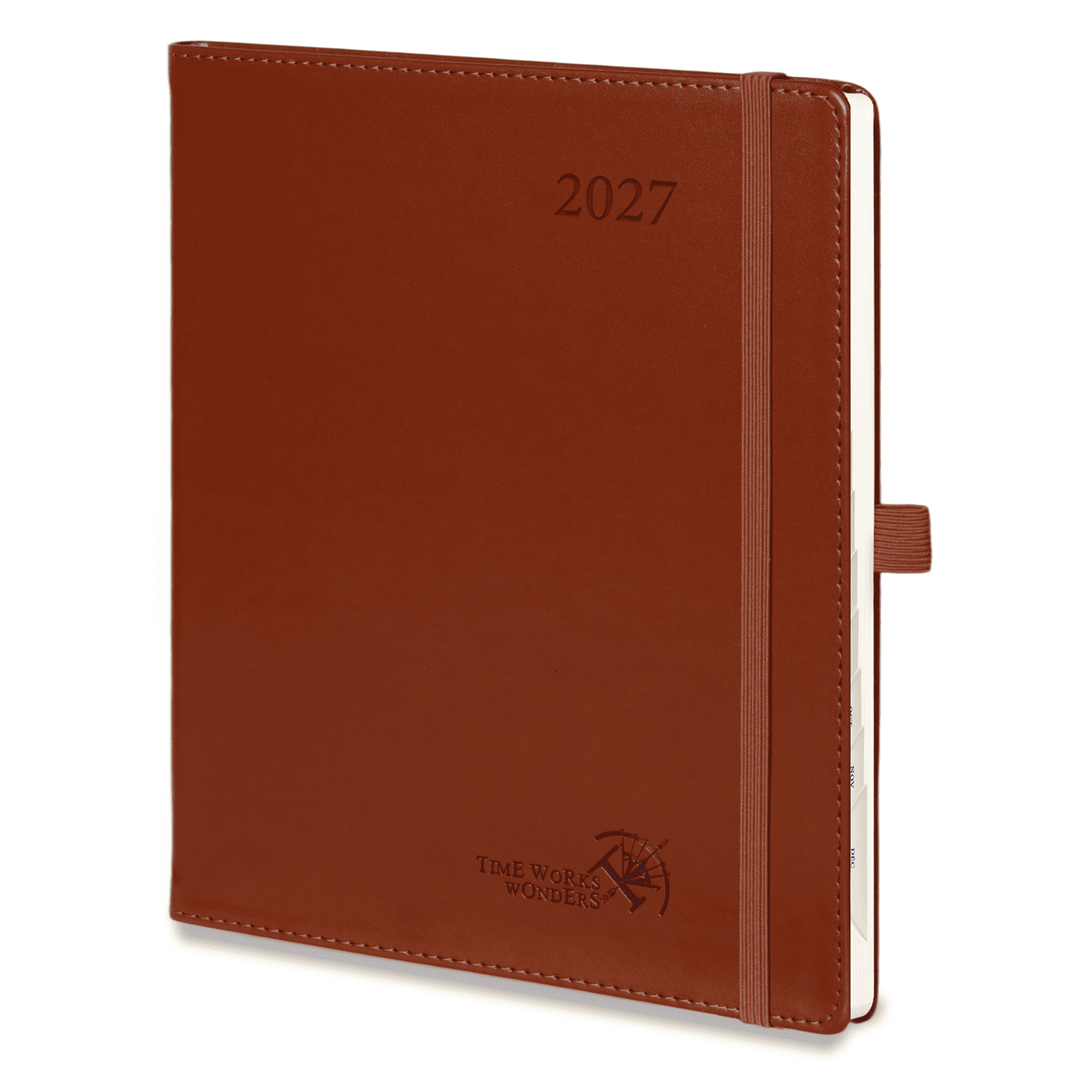 DE A5 Size 30-minute 2027 Weekly Planner PU Leather Softcover Appointment Book