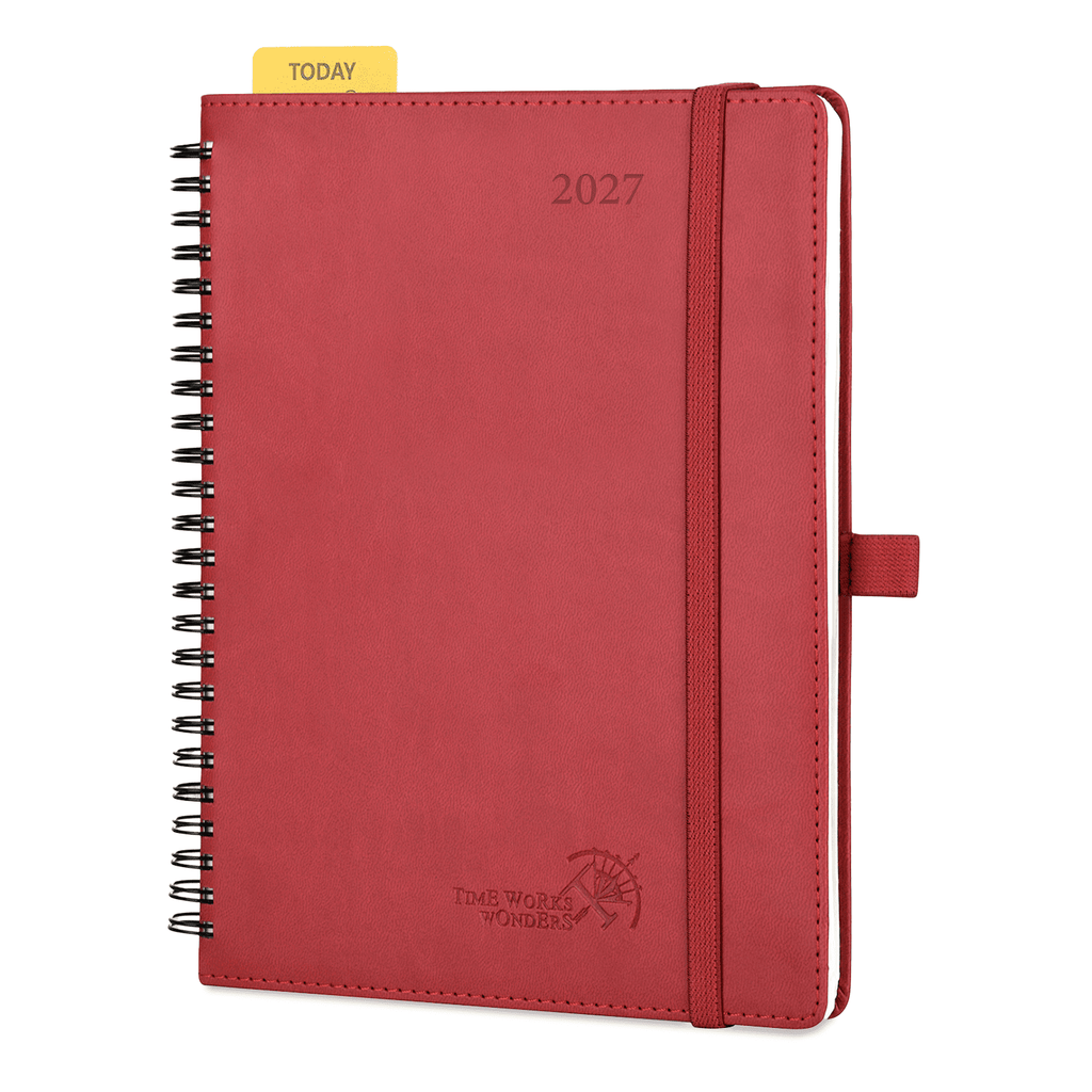 DE 21.8cm x 16.4 2027 Spiral Weekly Calendar Planner (January–December) Soft Cover