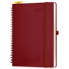 DE 21.8 cm × 16.4 cm 2027 Weekly Planner Spiral Hardcover| Horizontal Layout