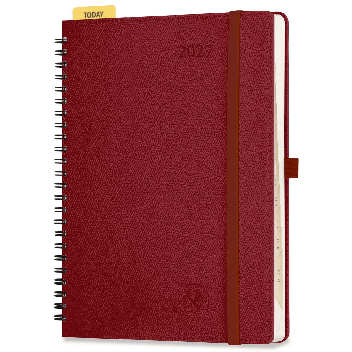 DE 21.8 cm × 16.4 cm 2027 Weekly Planner Spiral Hardcover| Horizontal Layout