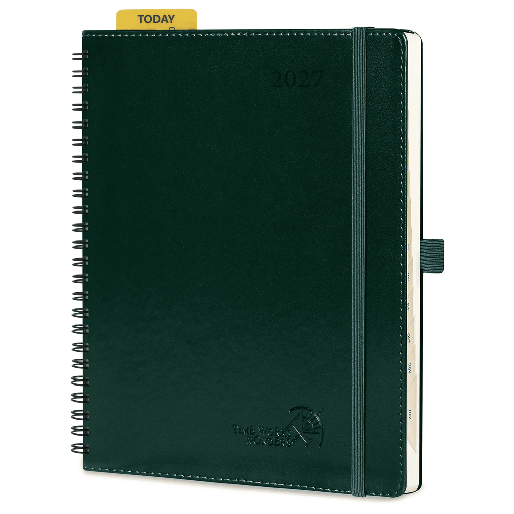 DE A5 Size 30-minute 2027 Spiral Weekly Planner PU Leather Softcover Appointment Book