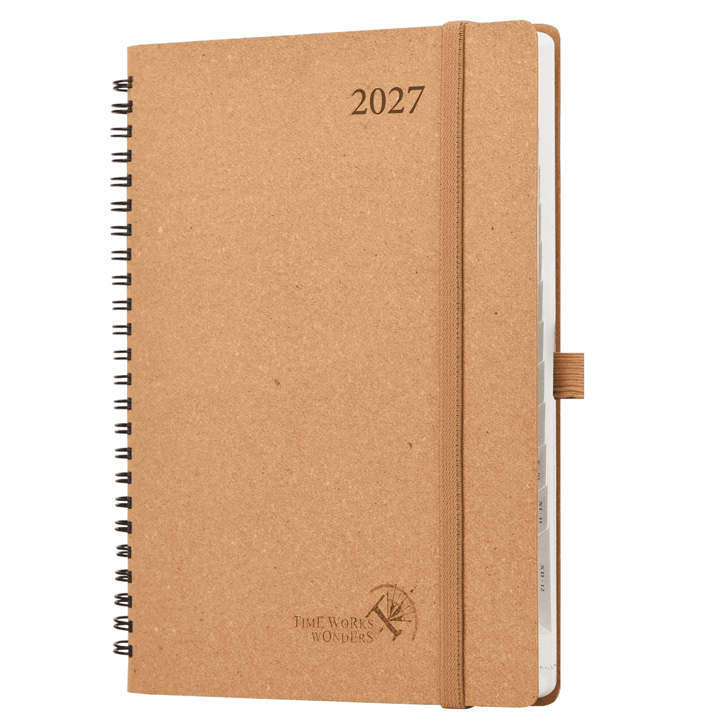 DE 16,4 cm × 21,8 cm Recycled 2027 Weekly Planner Spiral Hardcover