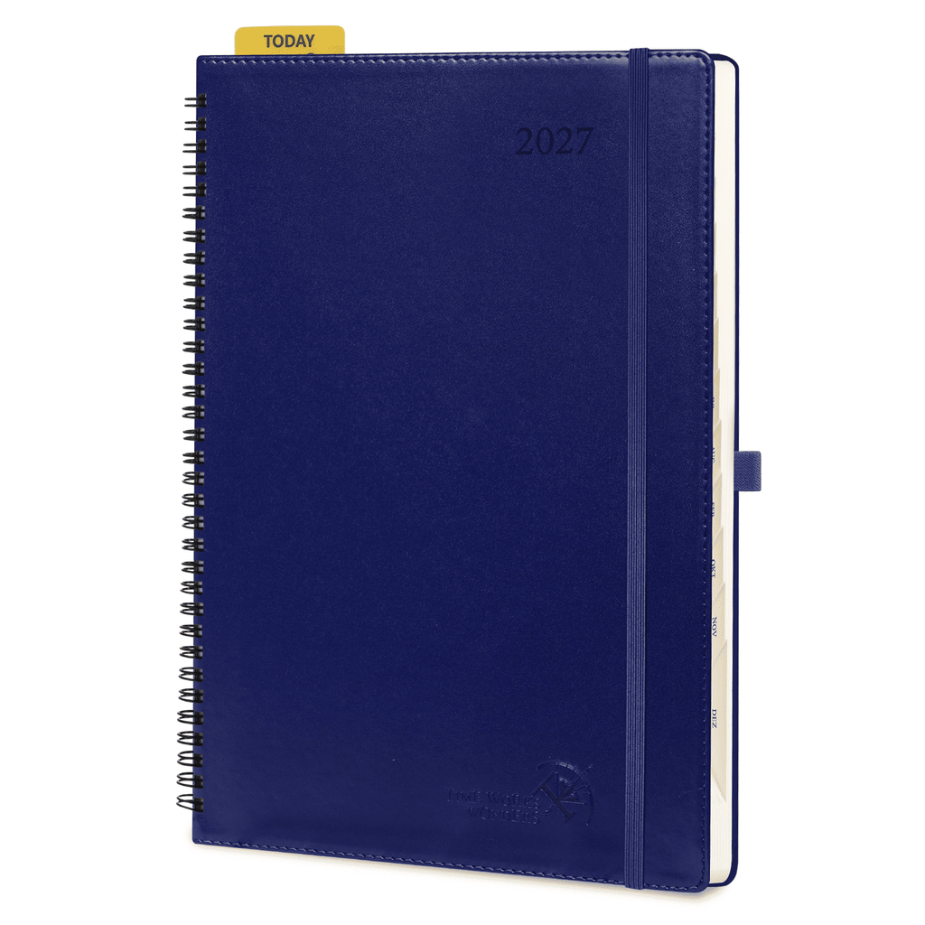 DE A4 Size 15-minute 2027 Spiral Weekly Planner PU Leather Softcover Appointment Book