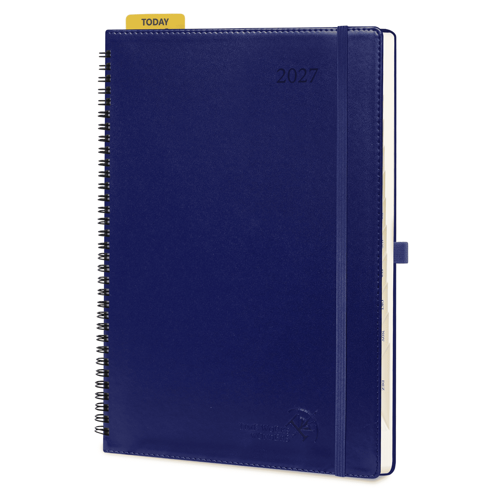 DE A4 Size 15-minute 2027 Spiral Weekly Planner PU Leather Softcover Appointment Book