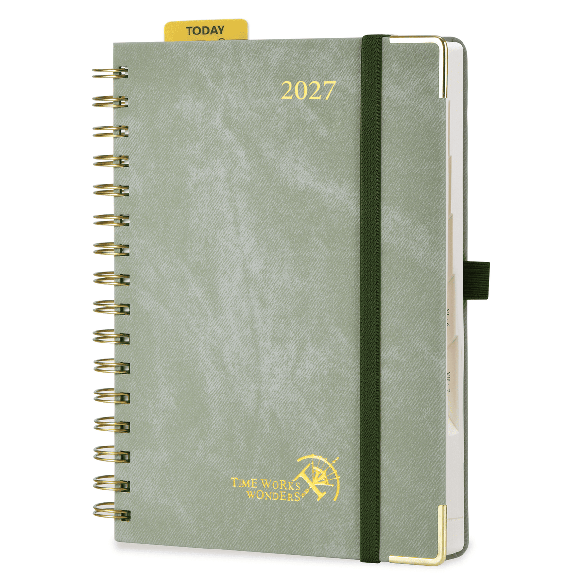 DE A5 Size Spiral 2027 Daily Planner Hardcover Calendar Planner