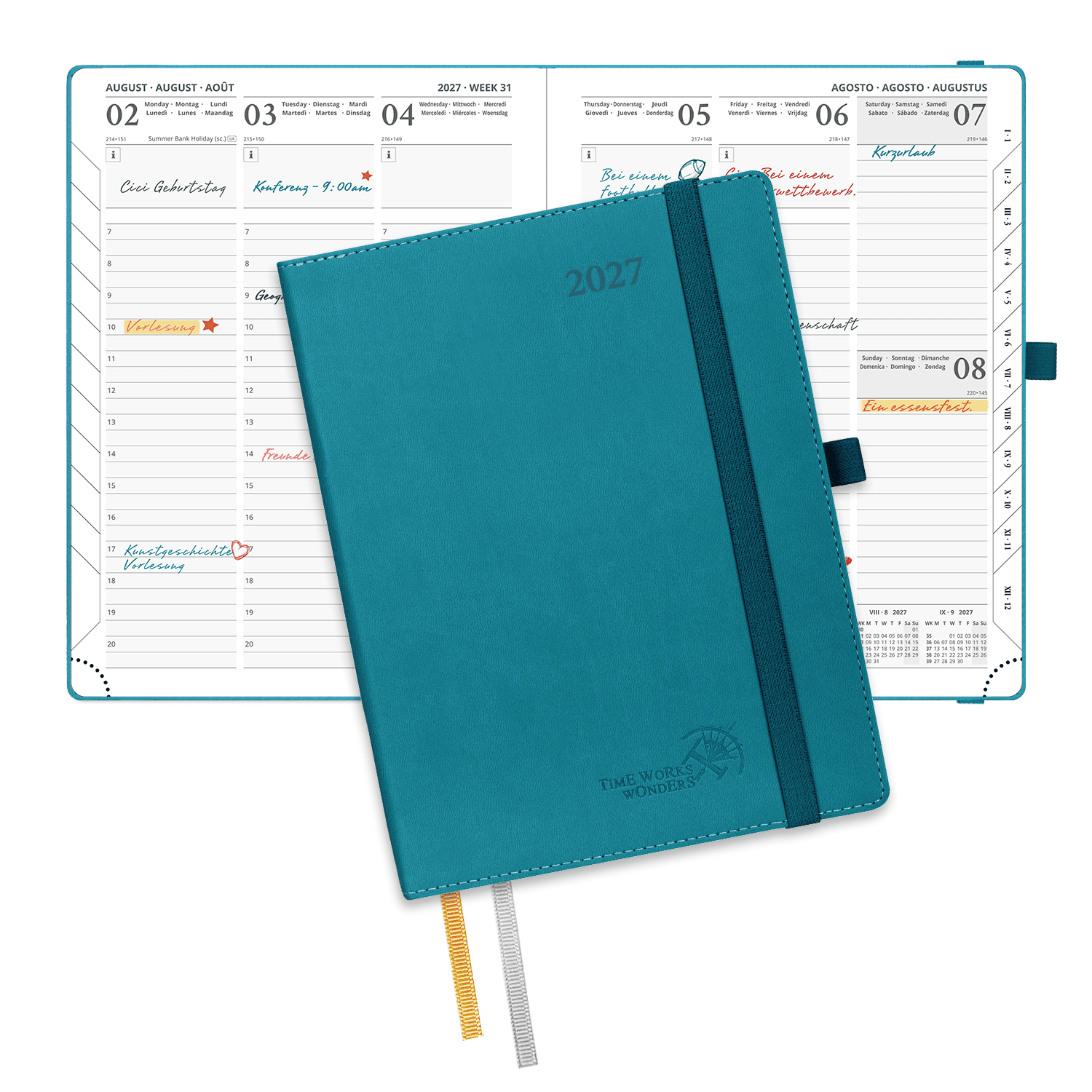 DE 21.8 cm × 16.4 cm 2027 Weekly Planner Softcover Calendar Planner
