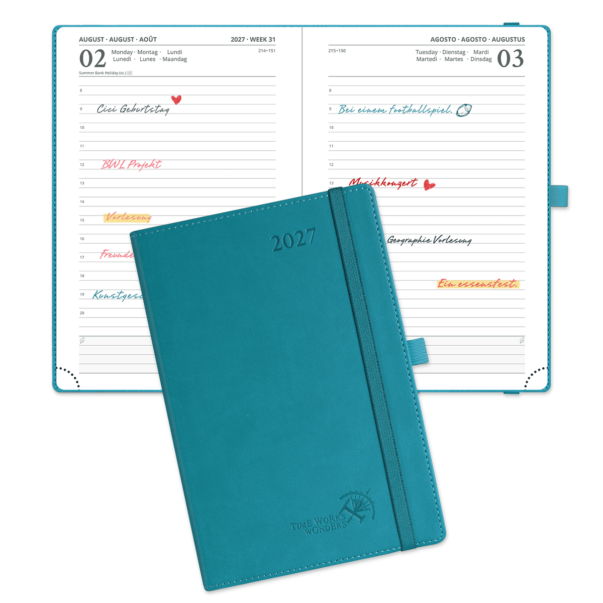 DE A5 Size 2027 Daily Planner Softcover Calendar Planner