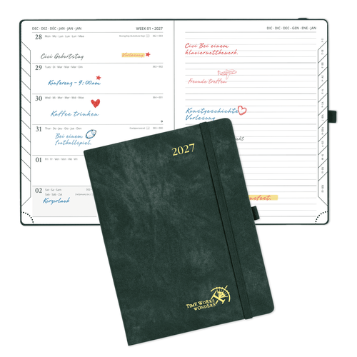DE 16,4 cm × 21,8 cm Weekly 2027 Planner Week + Notes Layout Hardcover