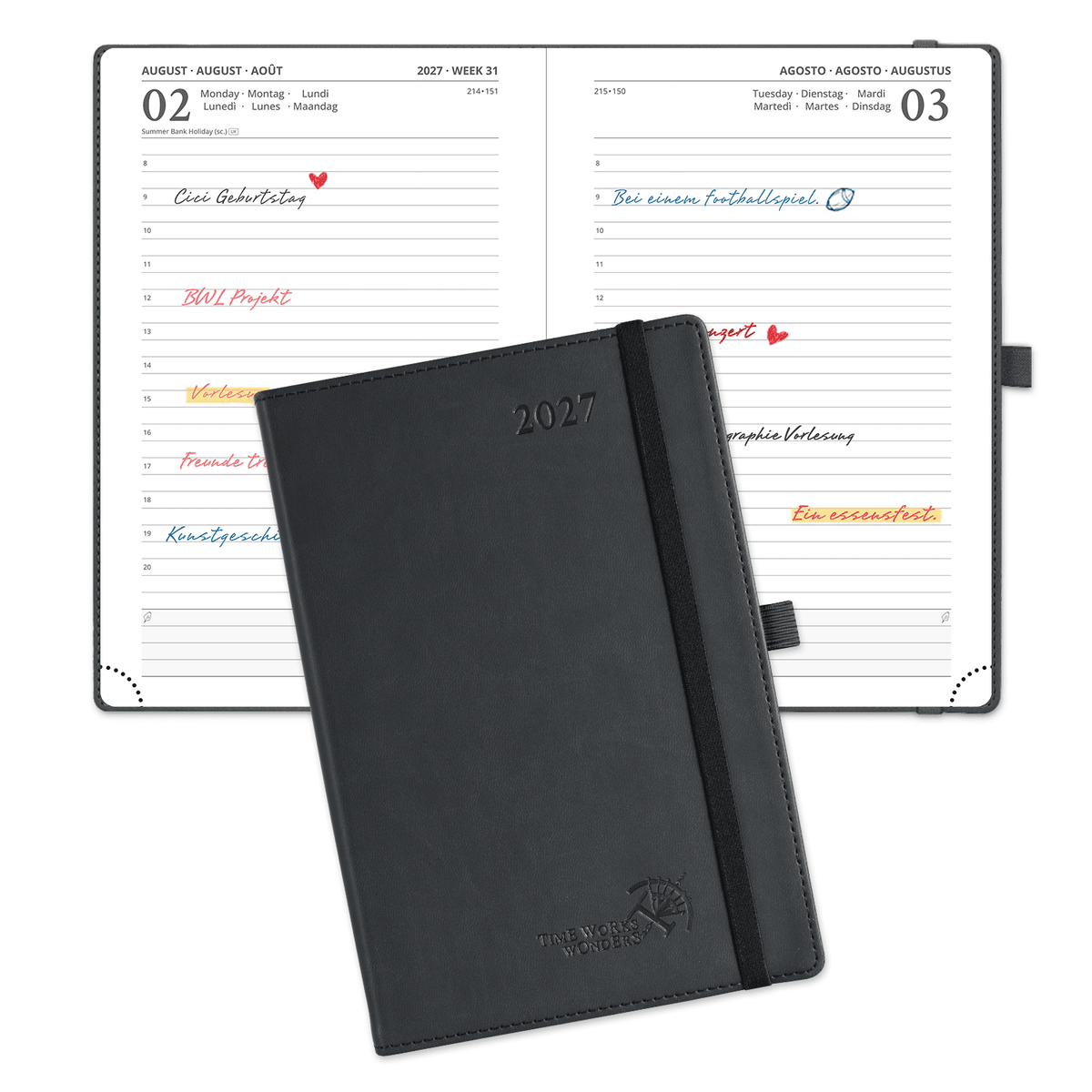 DE A5 Size 2027 Daily Planner Softcover Calendar Planner