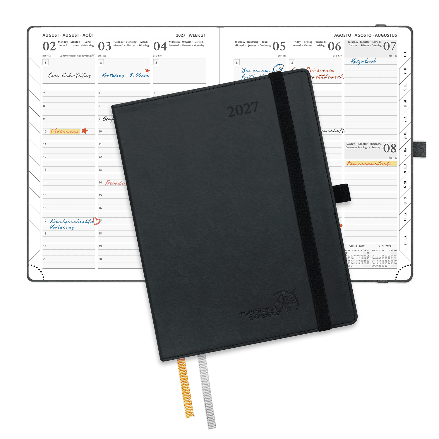 DE 21.8 cm × 16.4 cm 2027 Weekly Planner Softcover Calendar Planner