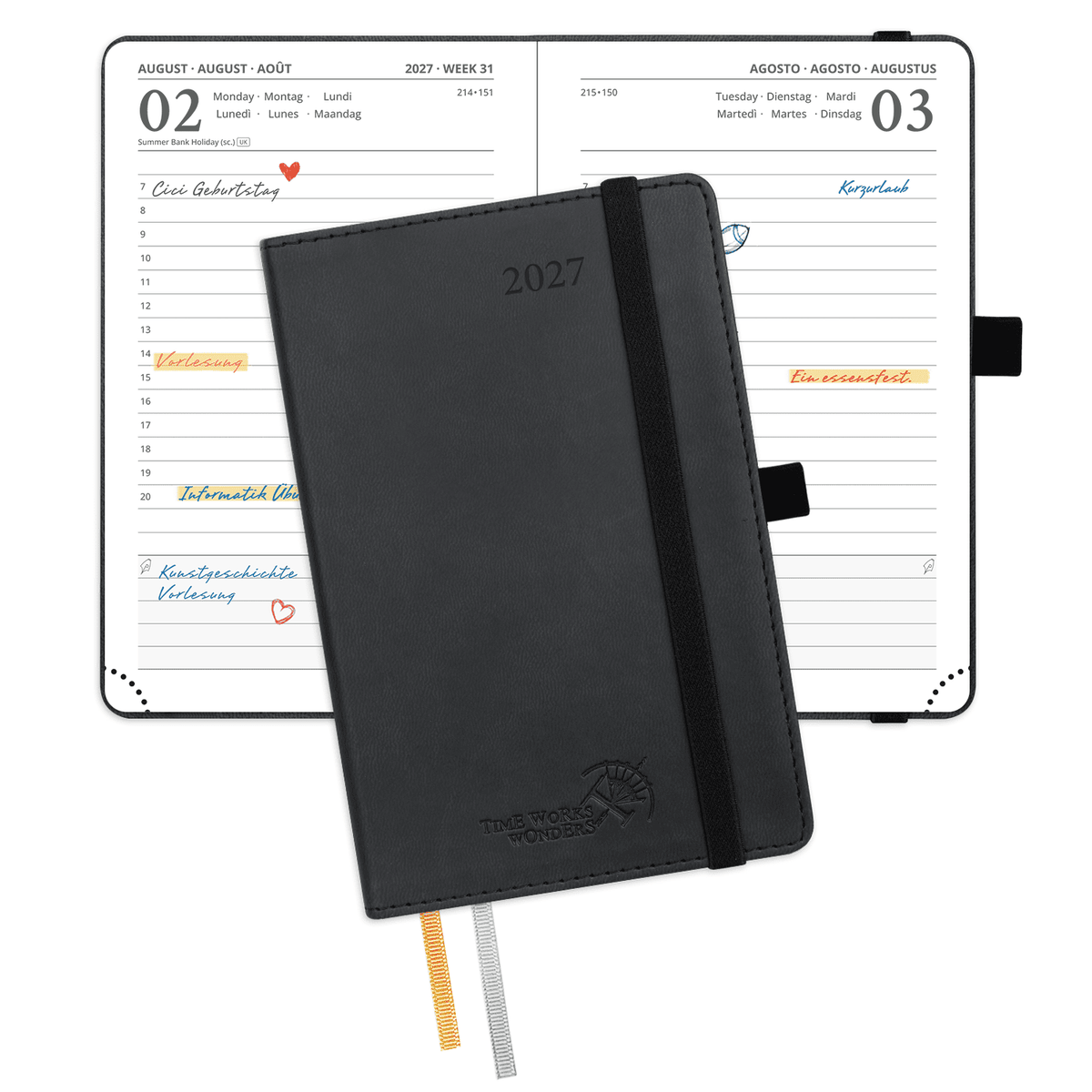 DE A6 Size 2027 Daily Planner Softcover Calendar Planner