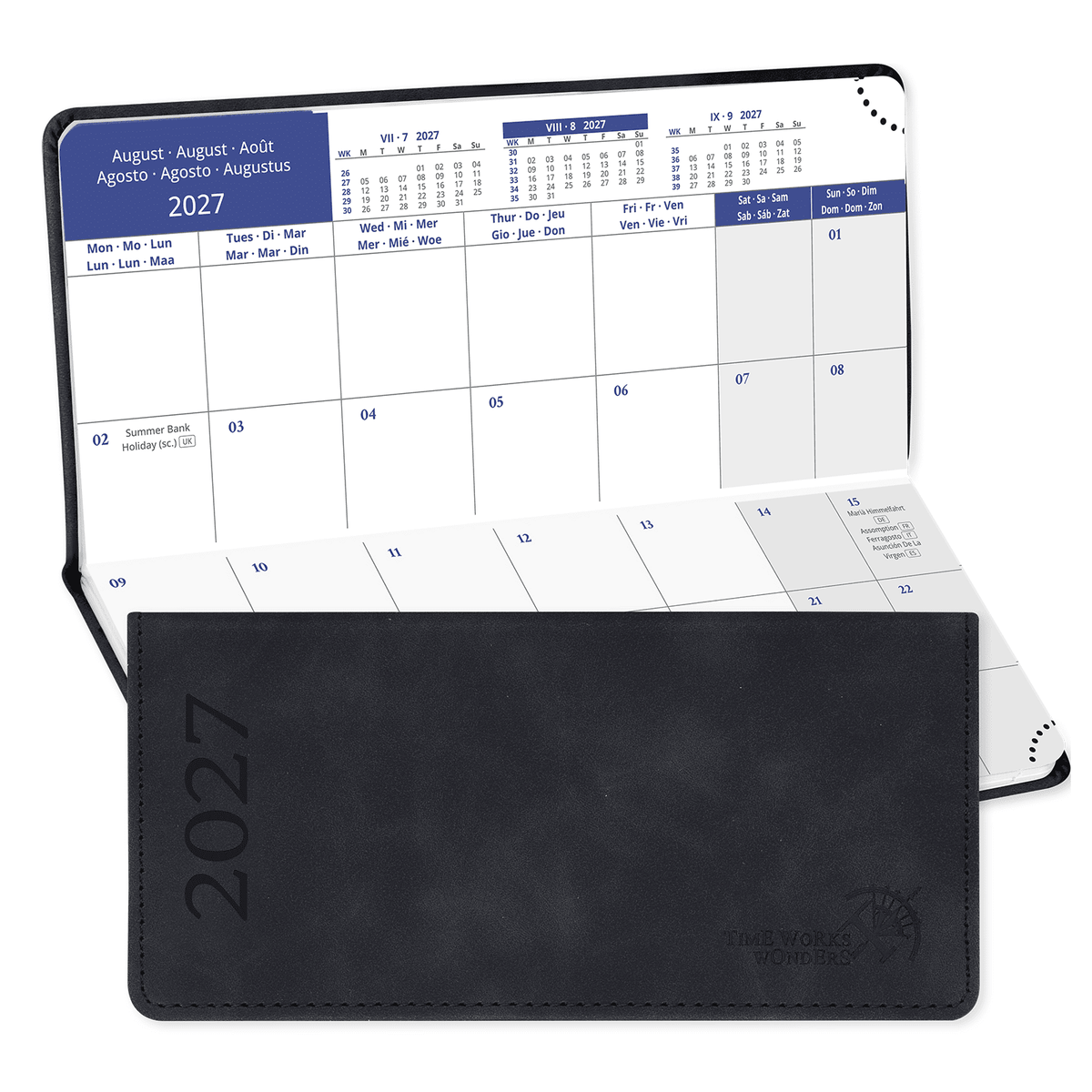 DE Pocket Mini Size 2027 Monthly Planner Premium Neo Calendar