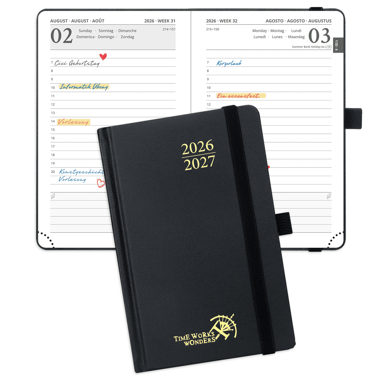 DE A6 Size Daily Academic Planner 2026-2027 HardCover