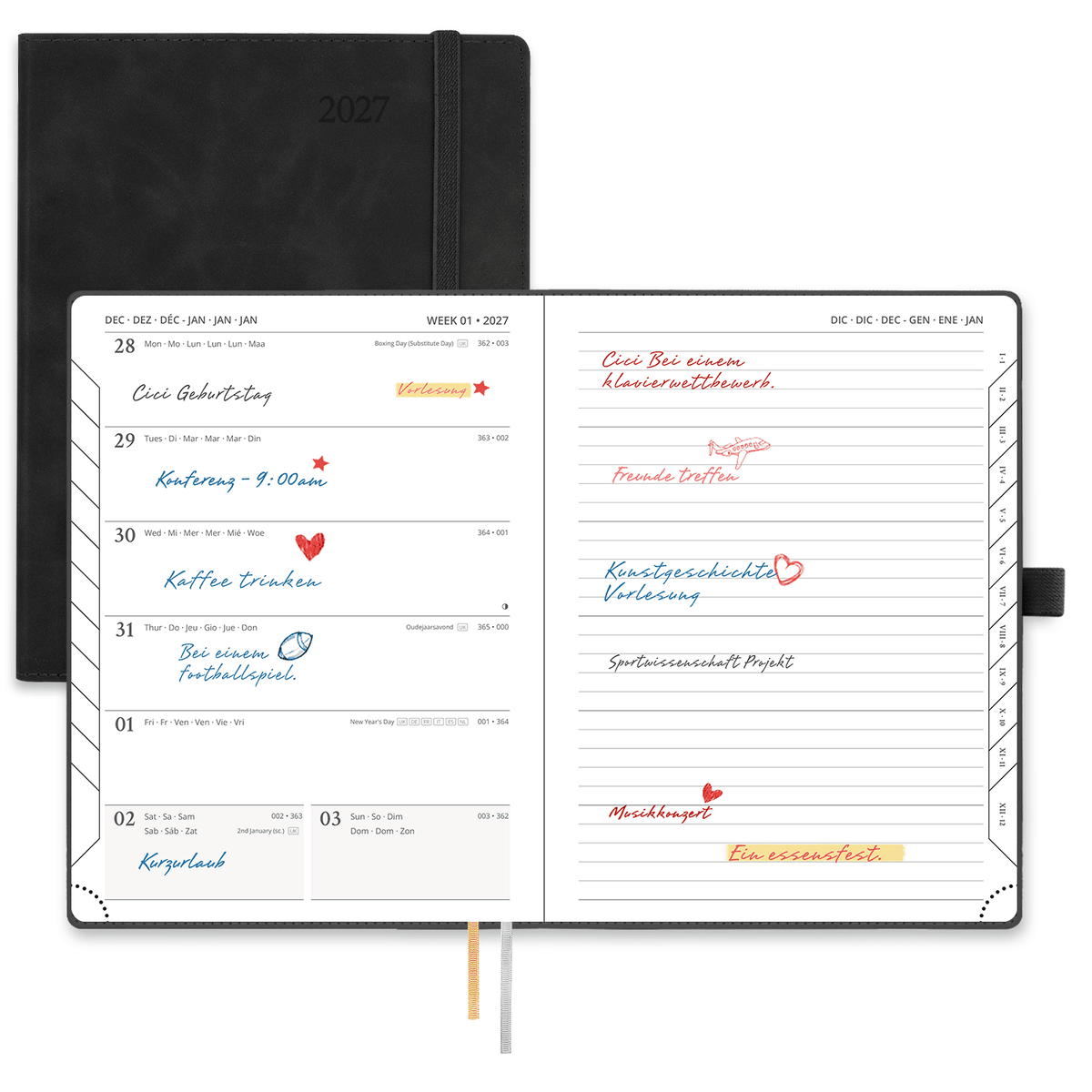DE 21,8 cm × 16,4 cm Weekly Planner Neo Color Softcover Calendar Planner