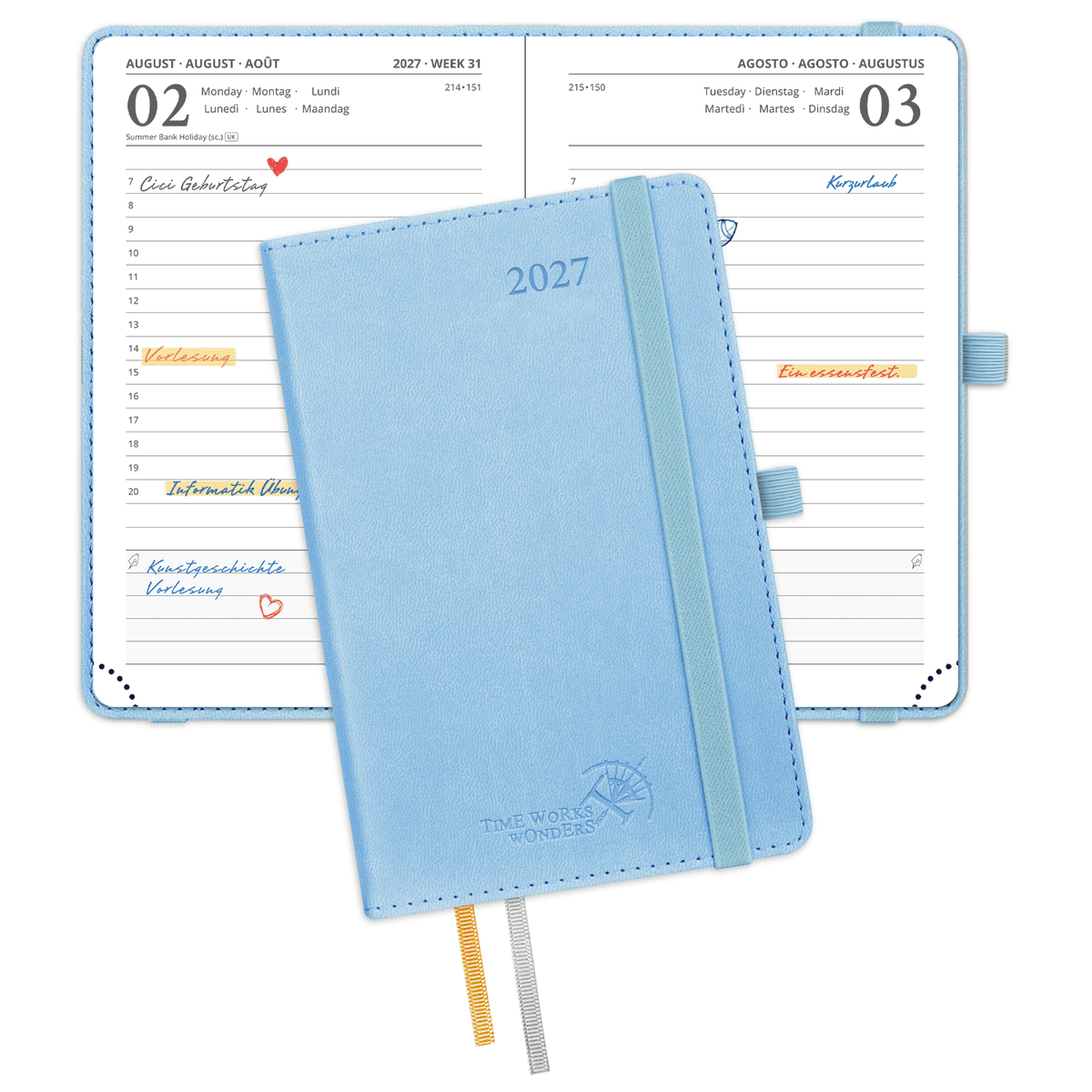 DE A6 Size 2027 Daily Planner Softcover Calendar Planner