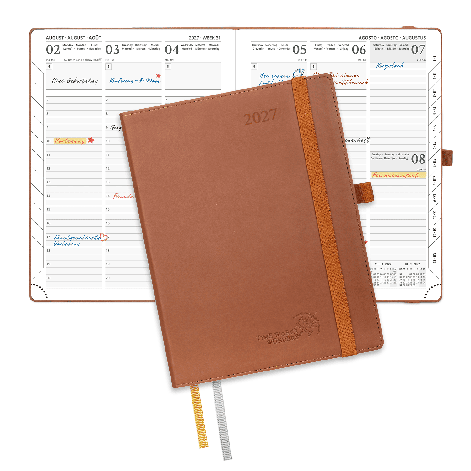 DE 21.8 cm × 16.4 cm 2027 Weekly Planner Softcover Calendar Planner