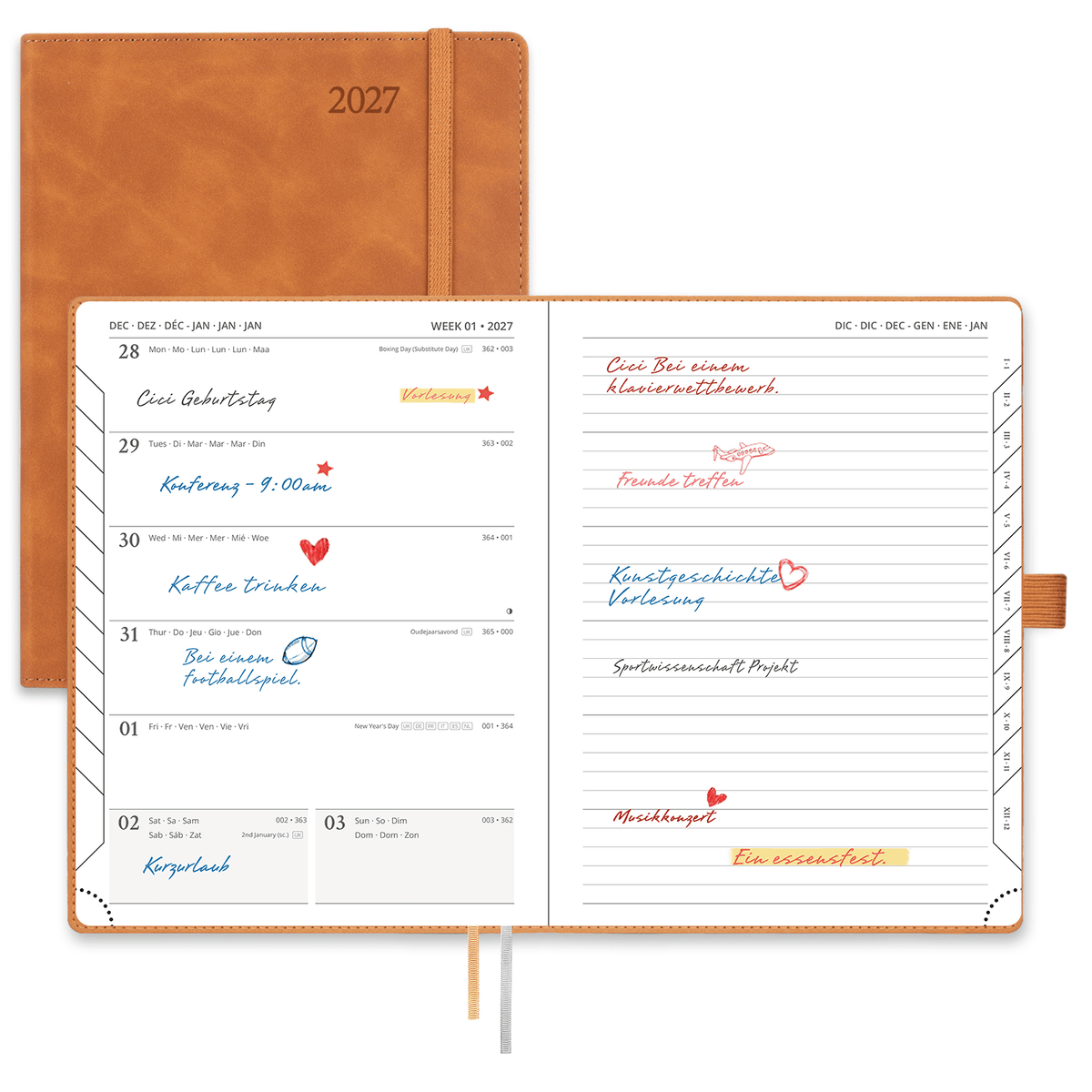 DE 21,8 cm × 16,4 cm Weekly Planner Neo Color Softcover Calendar Planner
