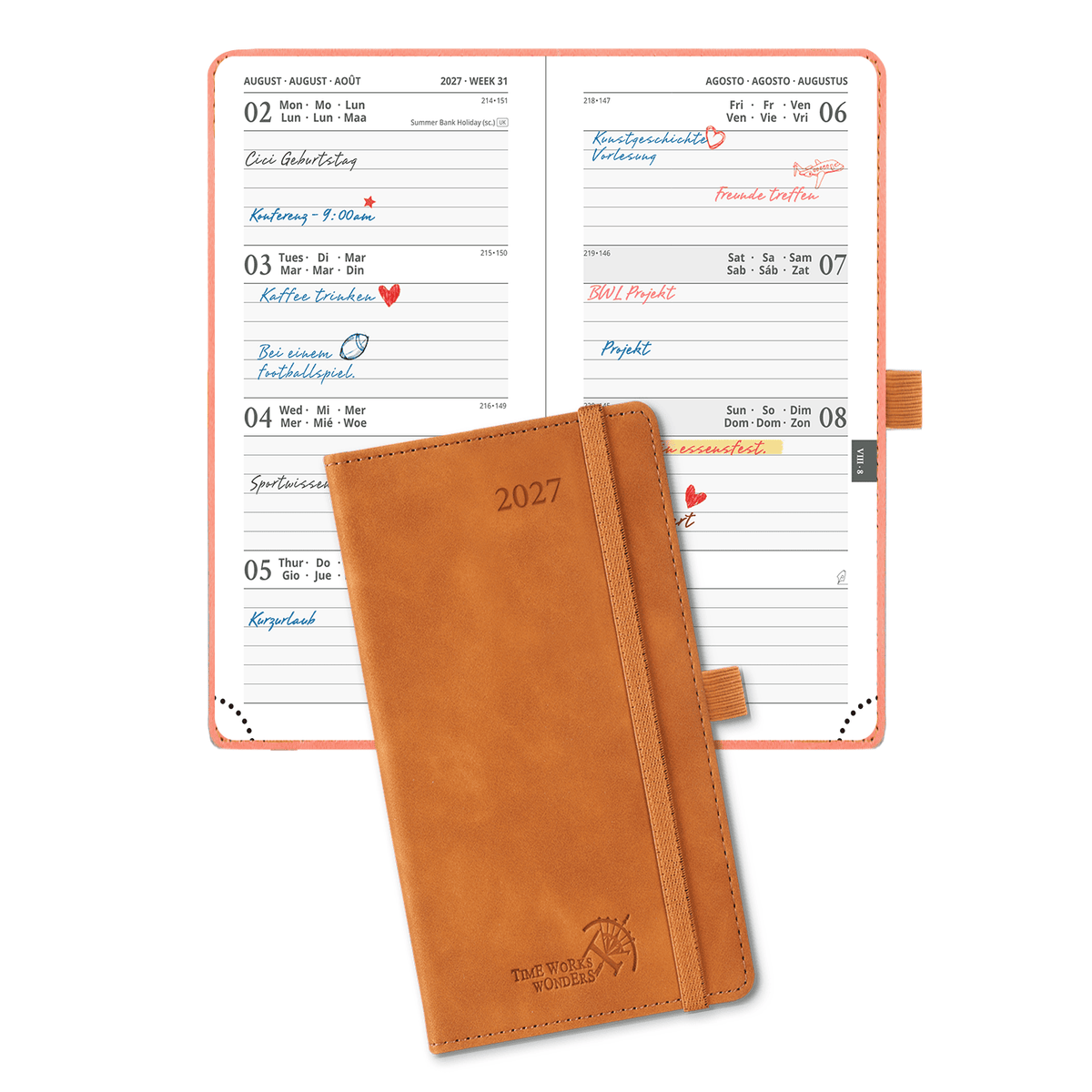 DE Pocket Size 2027 Weekly Planner 12-Month Softcover Calendar Planner