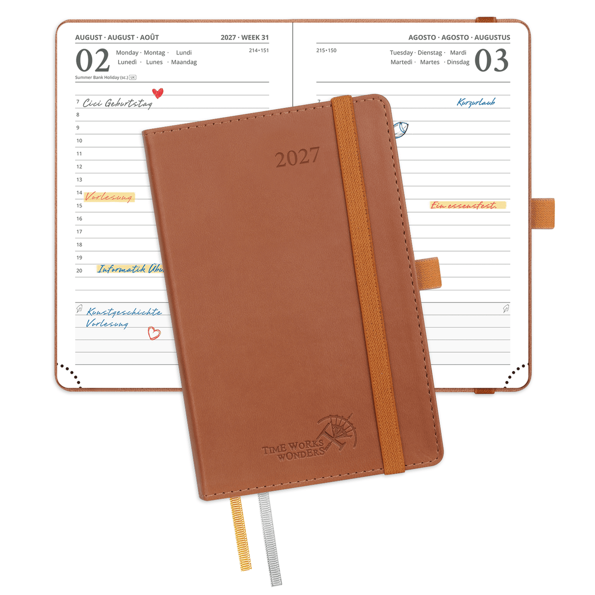 DE A6 Size 2027 Daily Planner Softcover Calendar Planner