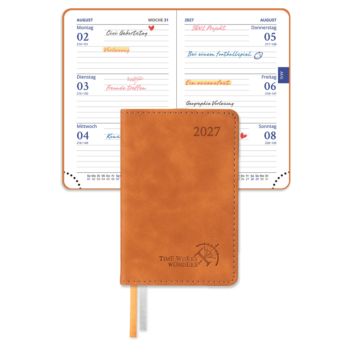 DE Mini Size 2027 Weekly Planner SoftCover Calendar Planner