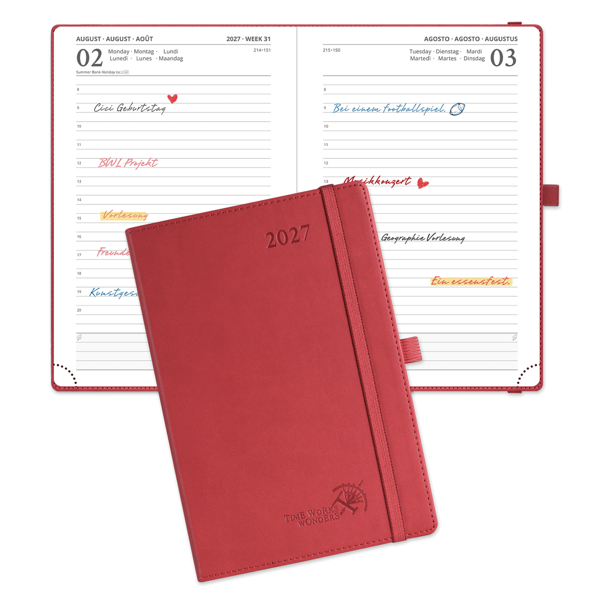 DE A5 Size 2027 Daily Planner Softcover Calendar Planner