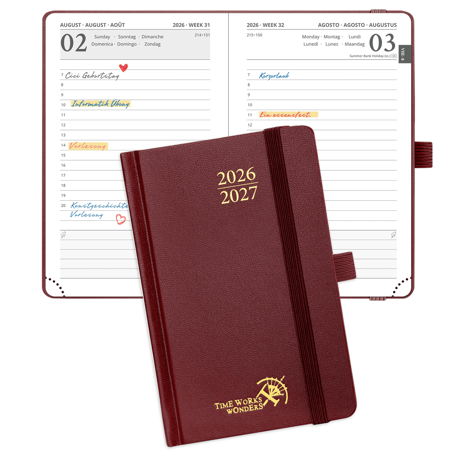 DE A6 Size Daily Academic Planner 2026-2027 HardCover
