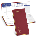 DE Pocket Mini Size 2027 Monthly Planner Premium Faux leather Neo Calendar