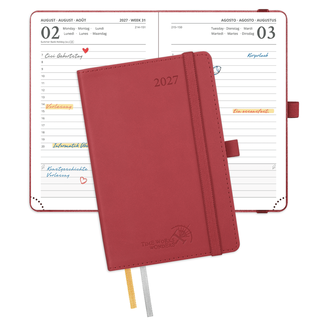 DE A6 Size 2027 Daily Planner Softcover Calendar Planner