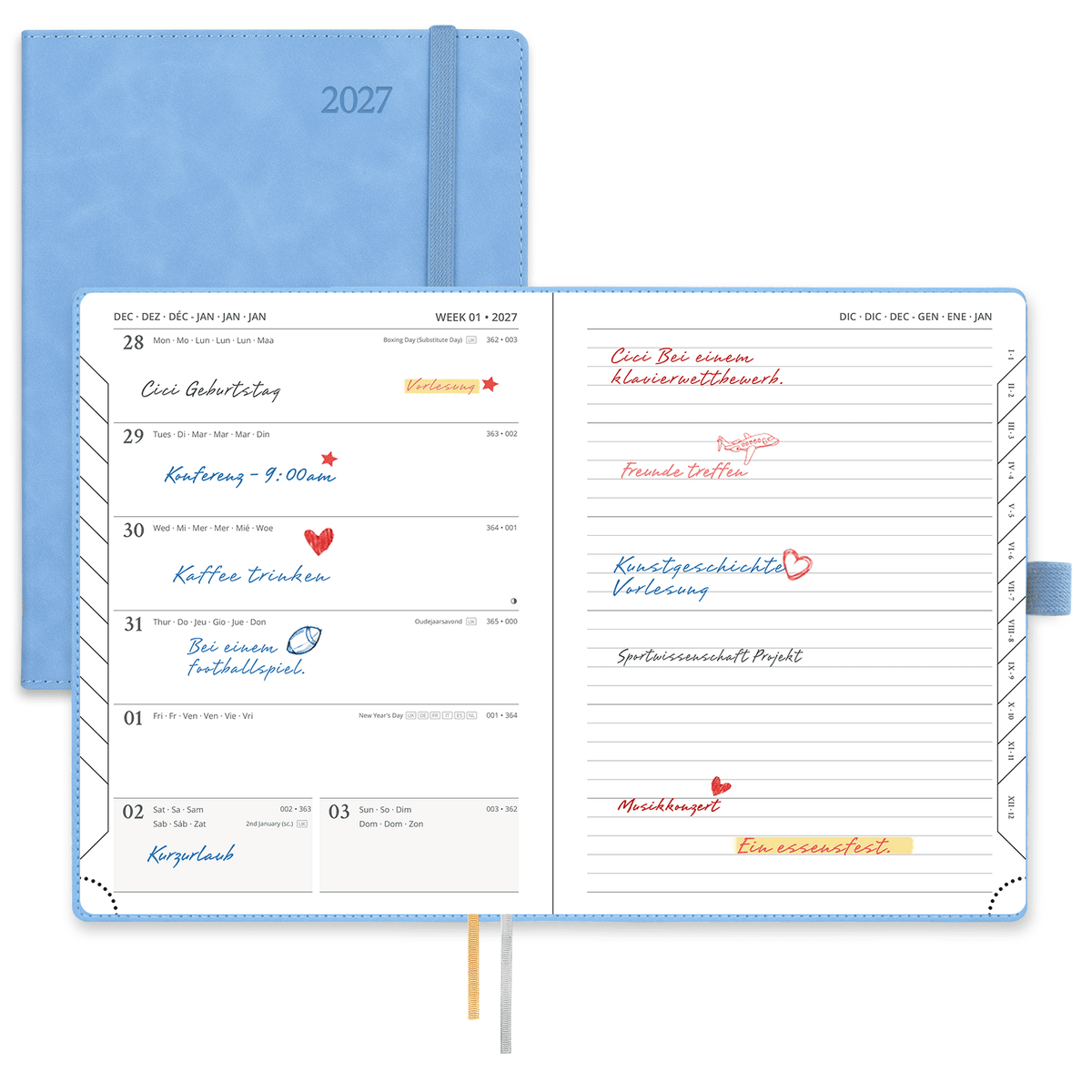 DE 21,8 cm × 16,4 cm Weekly Planner Neo Color Softcover Calendar Planner