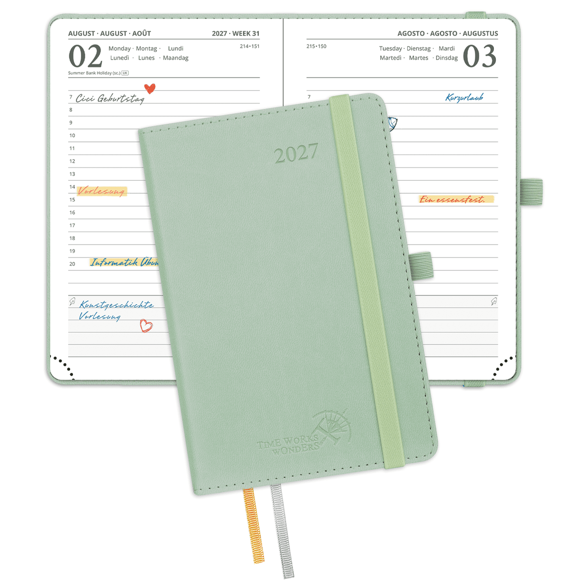 DE A6 Size 2027 Daily Planner Softcover Calendar Planner