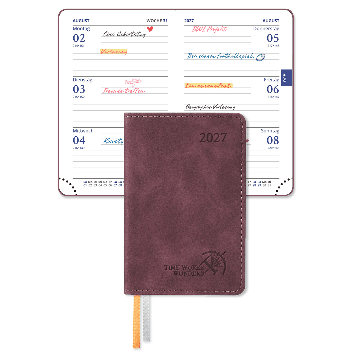 DE Mini Size 2027 Weekly Planner SoftCover Calendar Planner