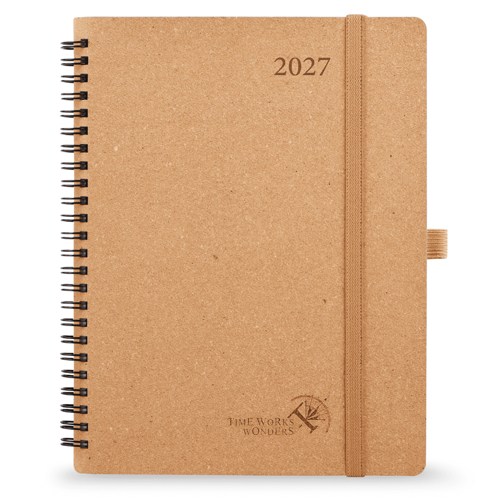 DE 16,4 cm × 21,8 cm Recycled 2027 Weekly Planner Spiral Hardcover