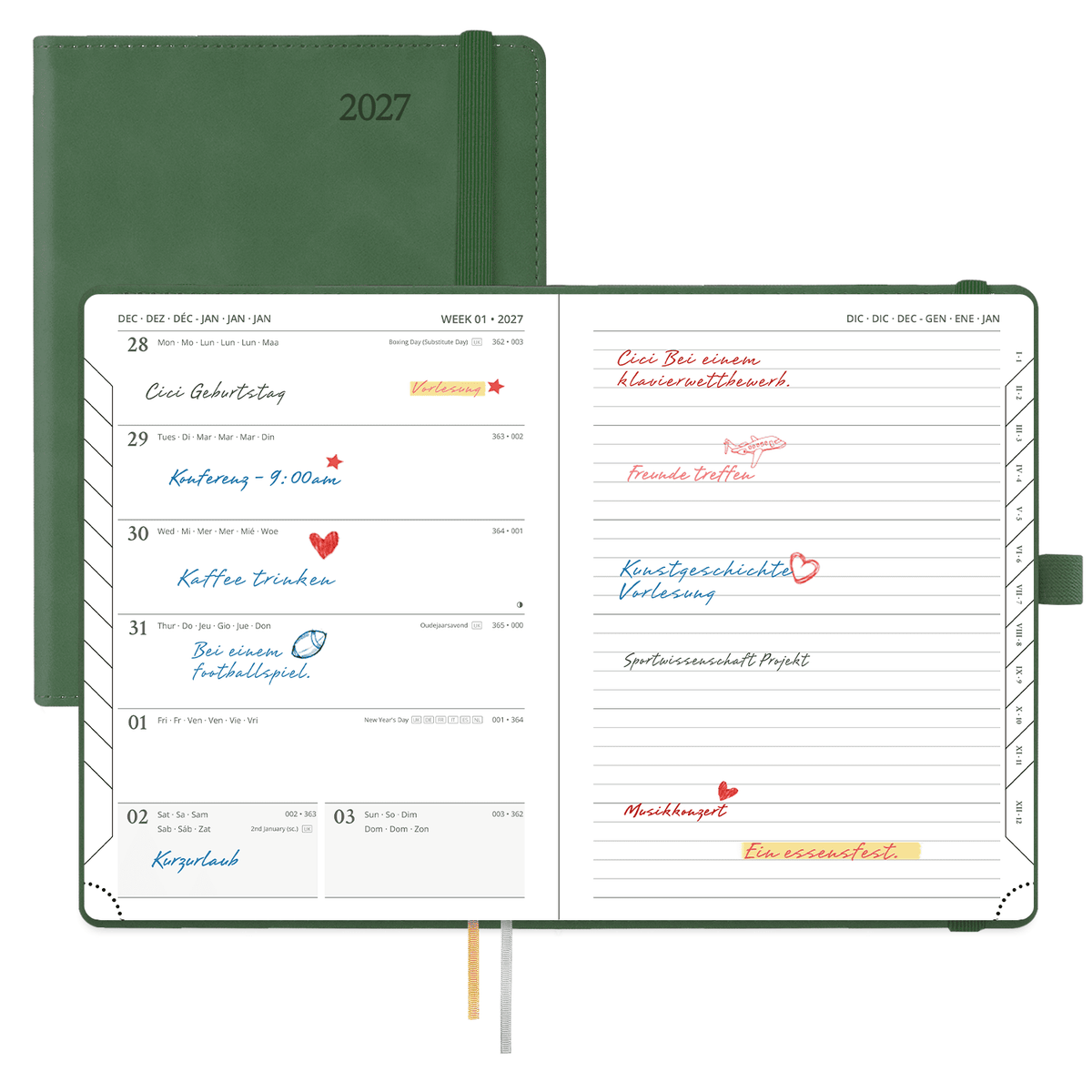 DE 21,8 cm × 16,4 cm Weekly Planner Neo Color Softcover Calendar Planner