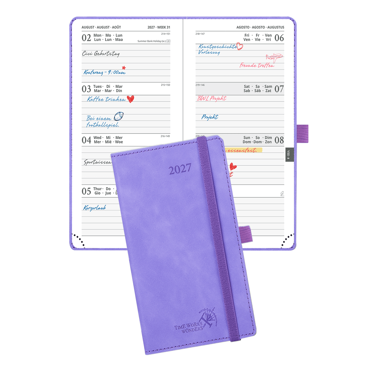 DE Pocket Size 2027 Weekly Planner 12-Month Softcover Calendar Planner