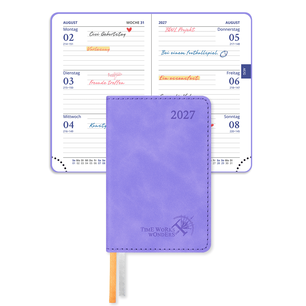 DE Mini Size 2027 Weekly Planner SoftCover Calendar Planner