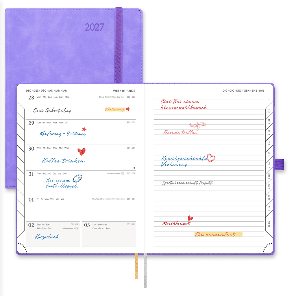 DE 21,8 cm × 16,4 cm Weekly Planner Neo Color Softcover Calendar Planner