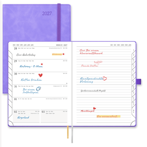 DE 21,8 cm × 16,4 cm Weekly Planner Neo Color Softcover Calendar Planner