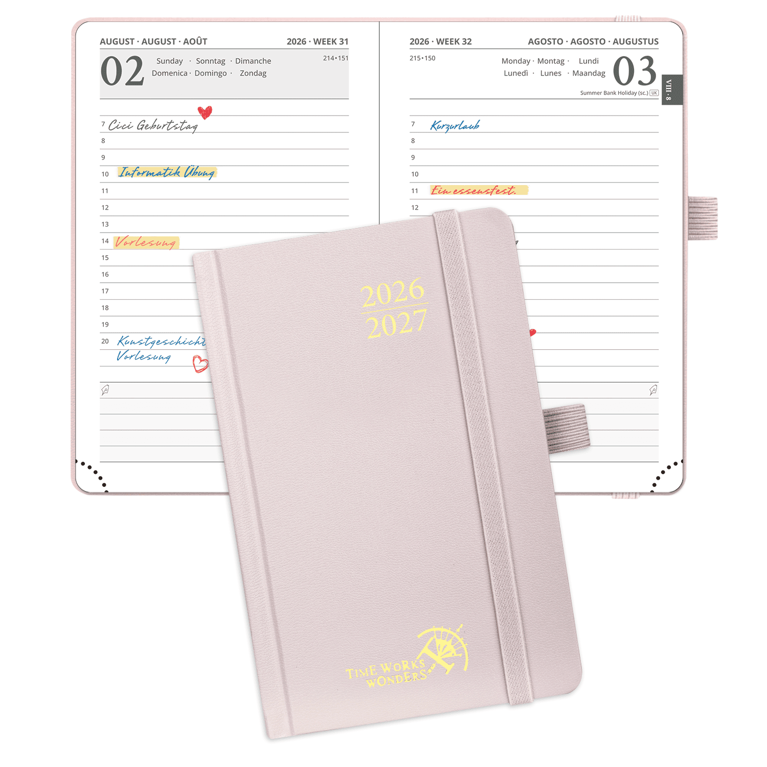 DE A6 Size Daily Academic Planner 2026-2027 HardCover