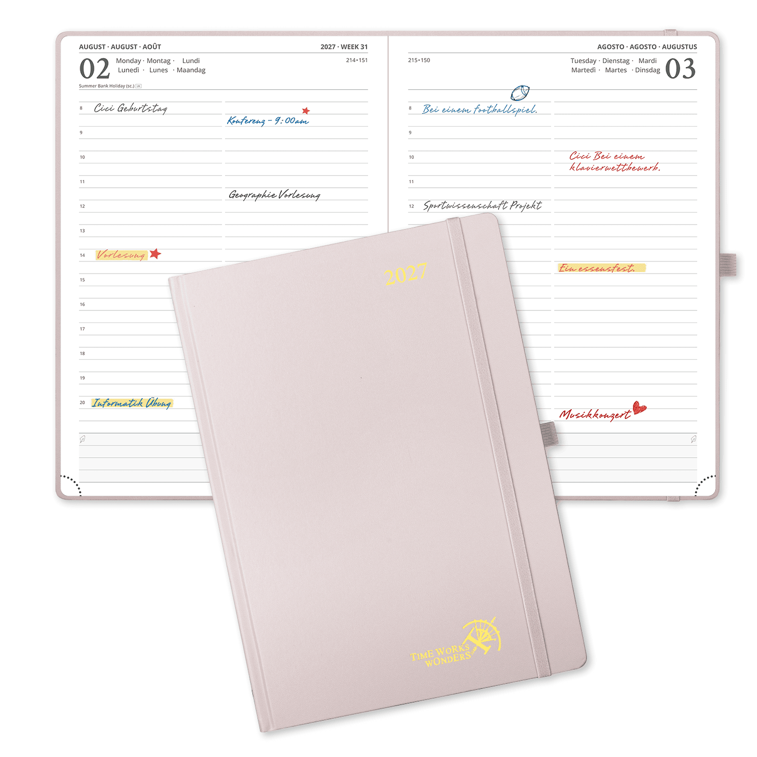 DE A4 Size 2027 Daily Planner  (January–December) Hardcover