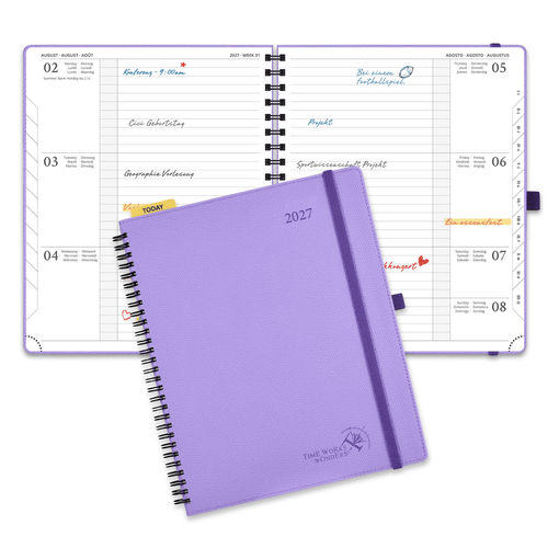 DE 25.9 cm × 21.2 cm 2027 Spiral Weekly Planner Horizontal Layout Calendar Planner
