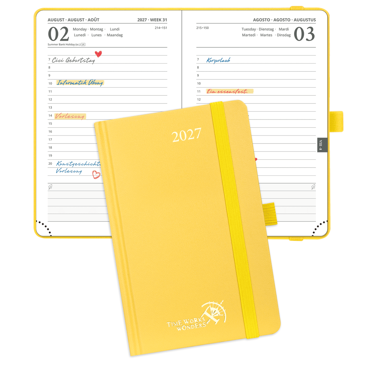 DE A6 Size 2027 Daily Planner  (January–December) Hardcover