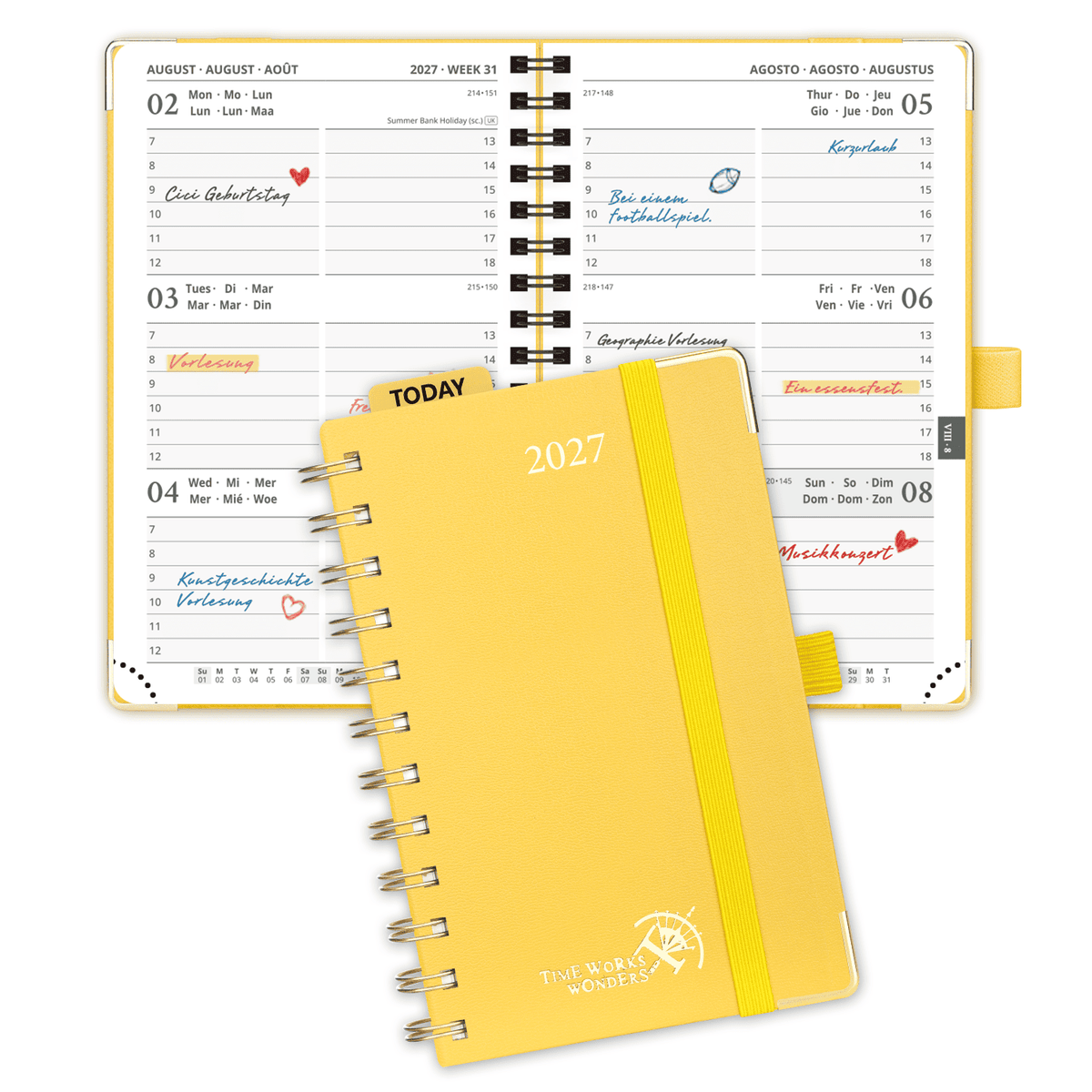 DE A6 Size 2027 Spiral Weekly Planner (January–December) Hardcover
